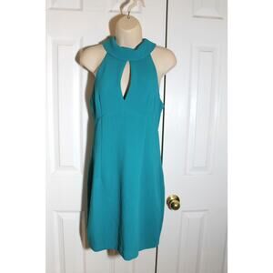 Trina Turk Teal Halter Mini Dress sz XS